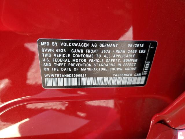 Photo 12 VIN: WVWTR7AN0KE000527 - VOLKSWAGEN ARTEON SEL 