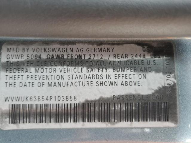 Photo 11 VIN: WVWUK63B54P103858 - VOLKSWAGEN PASSAT 