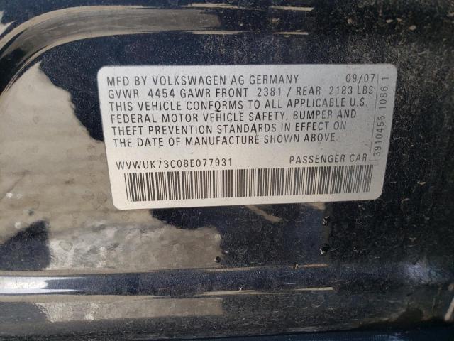 Photo 9 VIN: WVWUK73C08E077931 - VOLKSWAGEN PASSAT 