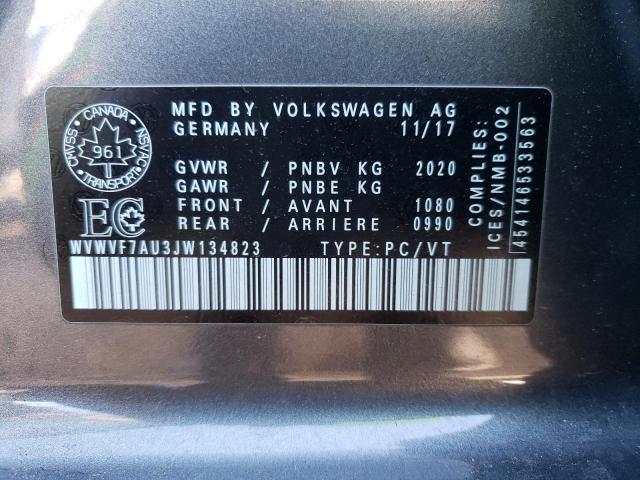 Photo 9 VIN: WVWVF7AU3JW134823 - VOLKSWAGEN GOLF 