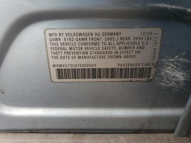 Photo 12 VIN: WVWVU73C47E002503 - VOLKSWAGEN PASSAT 