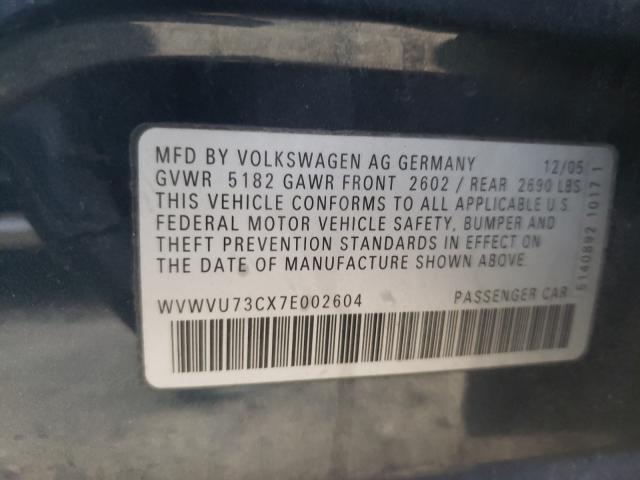 Photo 9 VIN: WVWVU73CX7E002604 - VOLKSWAGEN PASSAT 