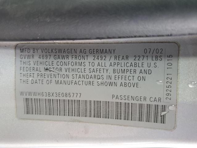 Photo 11 VIN: WVWWH63BX3E085777 - VOLKSWAGEN PASSAT GLX 