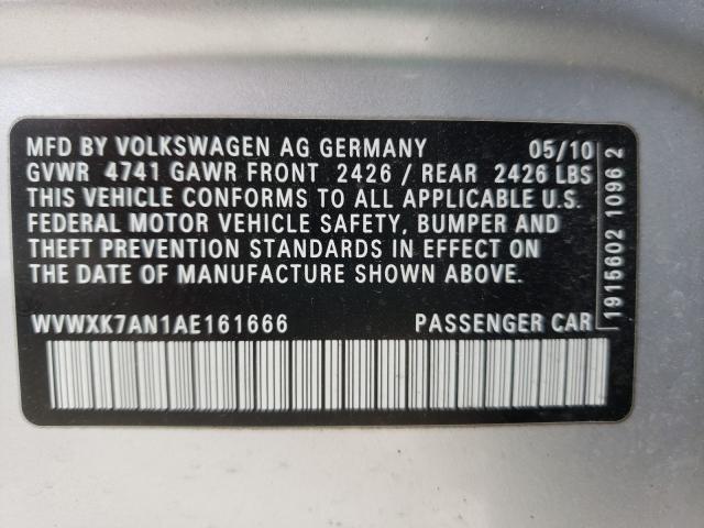 Photo 9 VIN: WVWXK7AN1AE161666 - VOLKSWAGEN PASSAT 