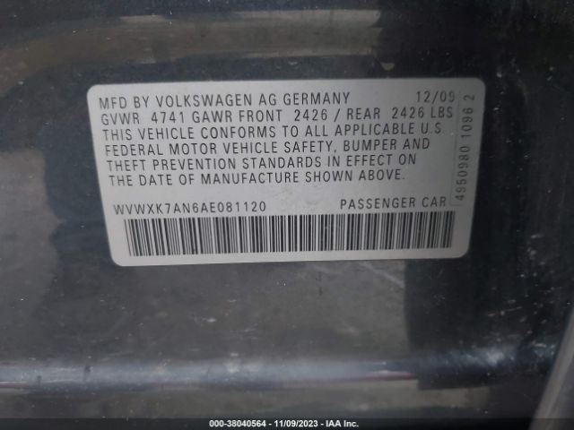 Photo 8 VIN: WVWXK7AN6AE081120 - VOLKSWAGEN PASSAT 