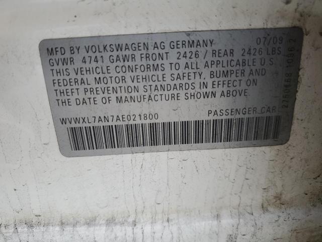 Photo 11 VIN: WVWXL7AN7AE021800 - VOLKSWAGEN PASSAT 