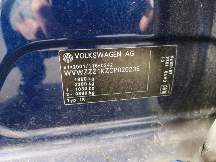 Photo 8 VIN: WVWZZZ1KZCP020235 - VOLKSWAGEN GOLF 