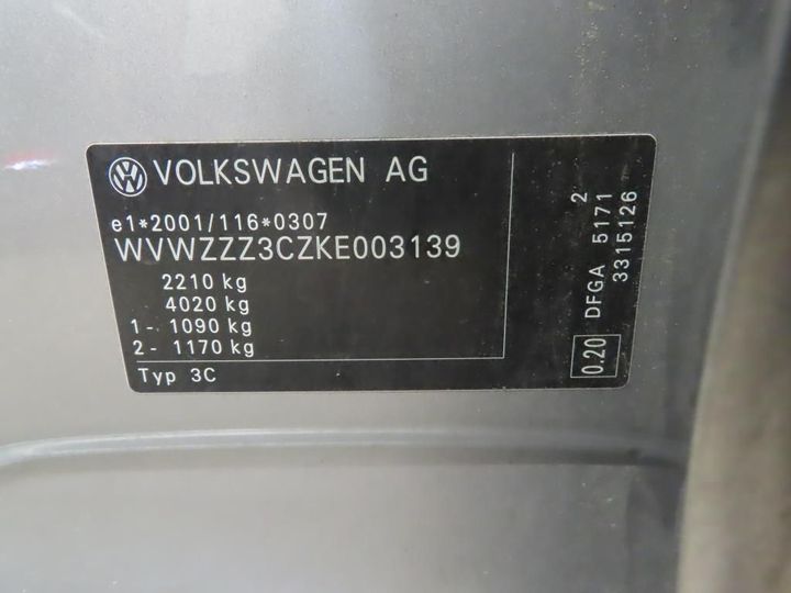 Photo 12 VIN: WVWZZZ3CZKE003139 - VOLKSWAGEN PASSAT 