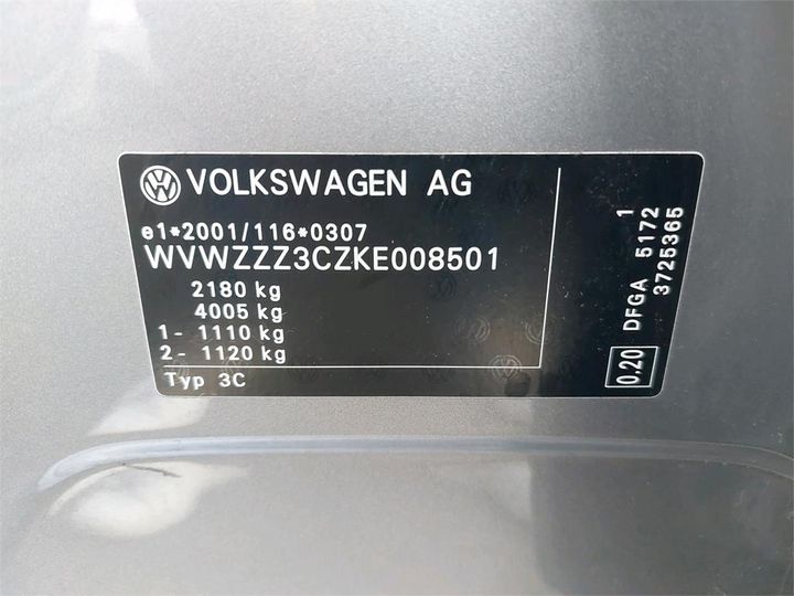 Photo 8 VIN: WVWZZZ3CZKE008501 - VOLKSWAGEN PASSAT 