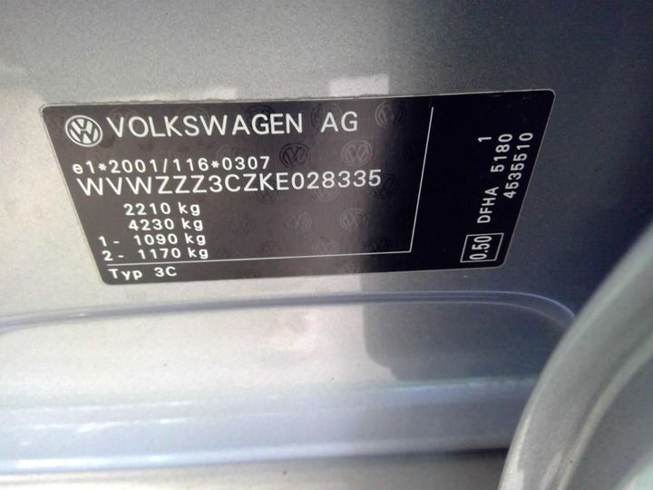 Photo 11 VIN: WVWZZZ3CZKE028335 - VOLKSWAGEN PASSAT 