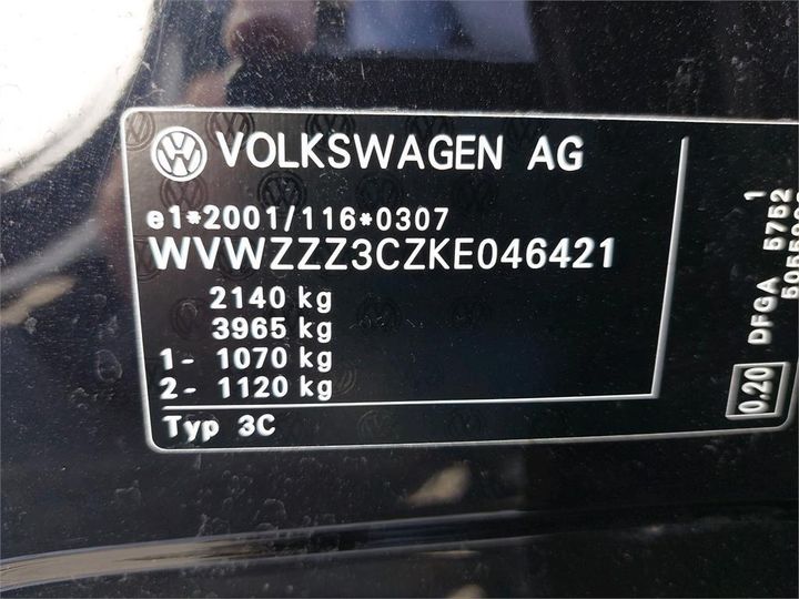 Photo 10 VIN: WVWZZZ3CZKE046421 - VOLKSWAGEN PASSAT 