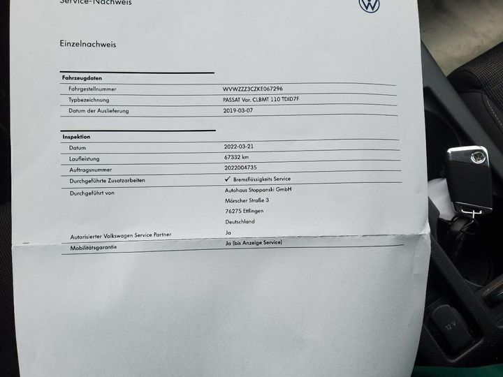 Photo 18 VIN: WVWZZZ3CZKE067296 - VOLKSWAGEN PASSAT 