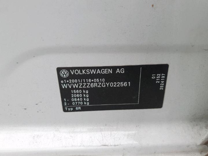 Photo 11 VIN: WVWZZZ6RZGY022561 - VOLKSWAGEN POLO 