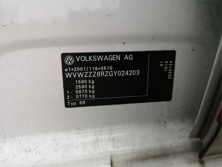 Photo 12 VIN: WVWZZZ6RZGY024203 - VOLKSWAGEN POLO 