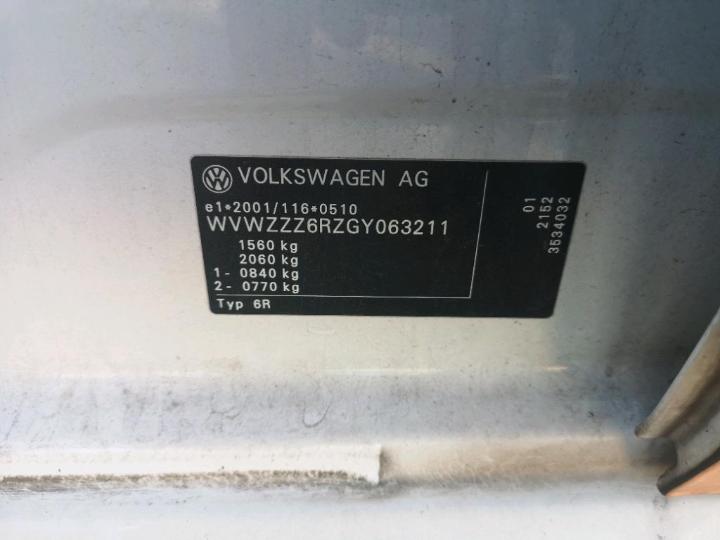 Photo 10 VIN: WVWZZZ6RZGY063211 - VOLKSWAGEN POLO 