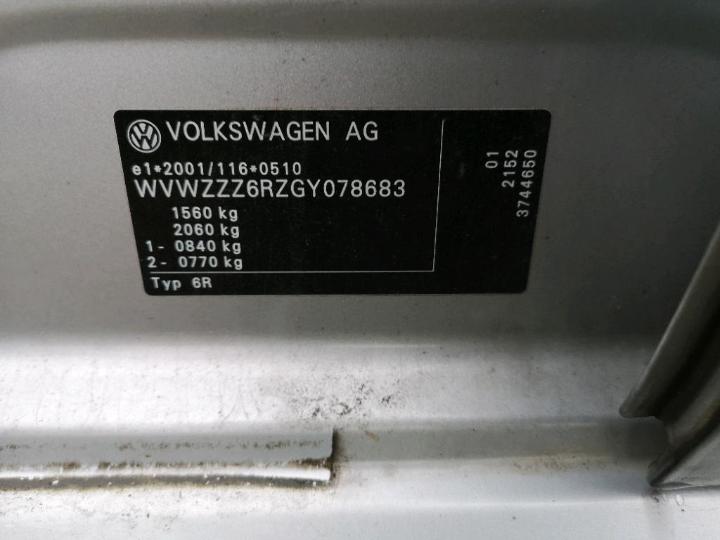 Photo 10 VIN: WVWZZZ6RZGY078683 - VOLKSWAGEN POLO 