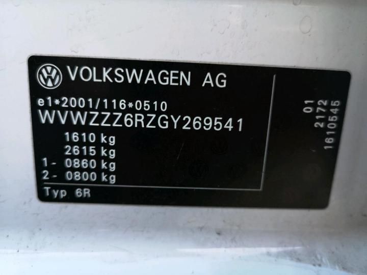 Photo 13 VIN: WVWZZZ6RZGY269541 - VOLKSWAGEN POLO 