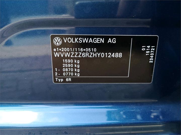 Photo 12 VIN: WVWZZZ6RZHY012488 - VOLKSWAGEN POLO 