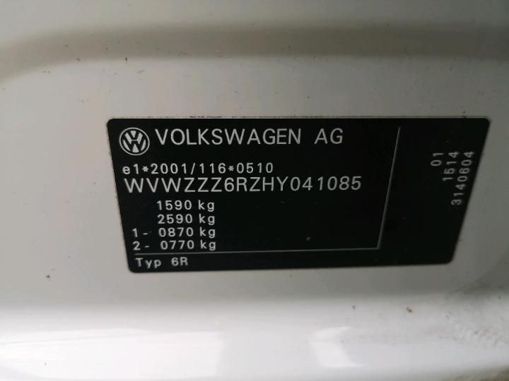 Photo 11 VIN: WVWZZZ6RZHY041085 - VOLKSWAGEN POLO 