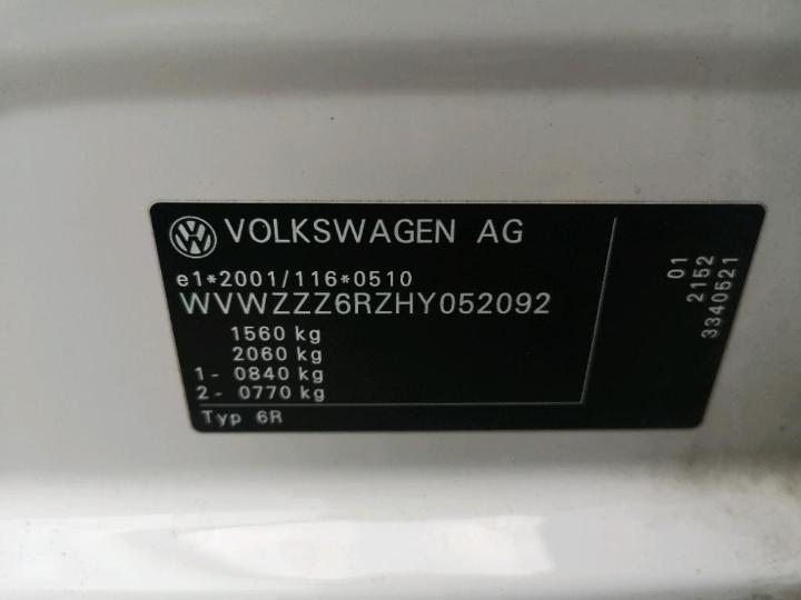 Photo 10 VIN: WVWZZZ6RZHY052092 - VOLKSWAGEN POLO 