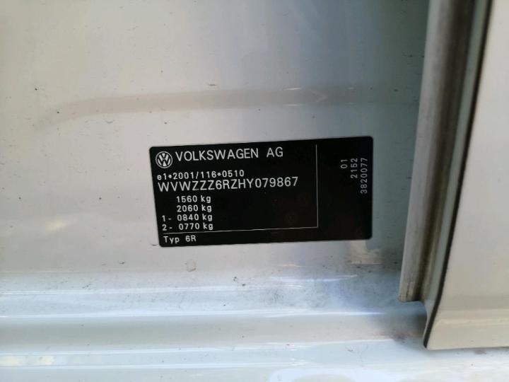 Photo 10 VIN: WVWZZZ6RZHY079867 - VOLKSWAGEN POLO 