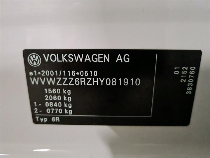 Photo 13 VIN: WVWZZZ6RZHY081910 - VOLKSWAGEN POLO 