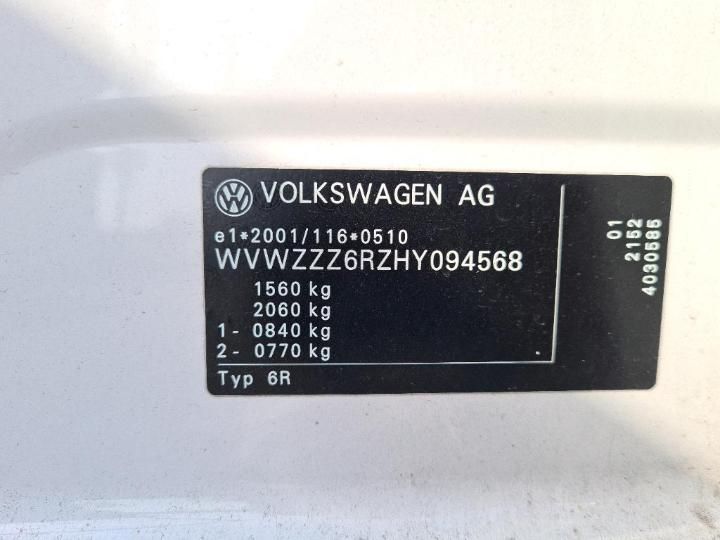 Photo 11 VIN: WVWZZZ6RZHY094568 - VOLKSWAGEN POLO 