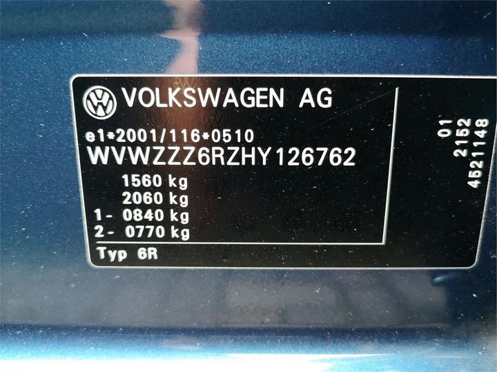 Photo 11 VIN: WVWZZZ6RZHY126762 - VOLKSWAGEN POLO 