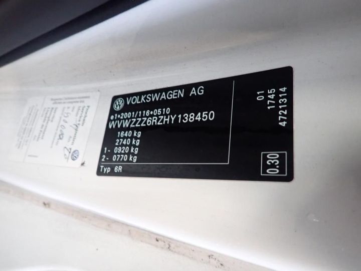 Photo 12 VIN: WVWZZZ6RZHY138450 - VOLKSWAGEN POLO 