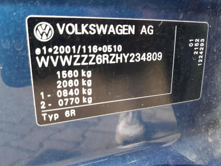 Photo 17 VIN: WVWZZZ6RZHY234809 - VOLKSWAGEN POLO 