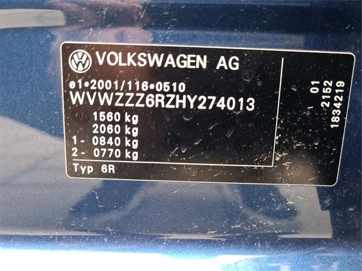 Photo 10 VIN: WVWZZZ6RZHY274013 - VOLKSWAGEN POLO 