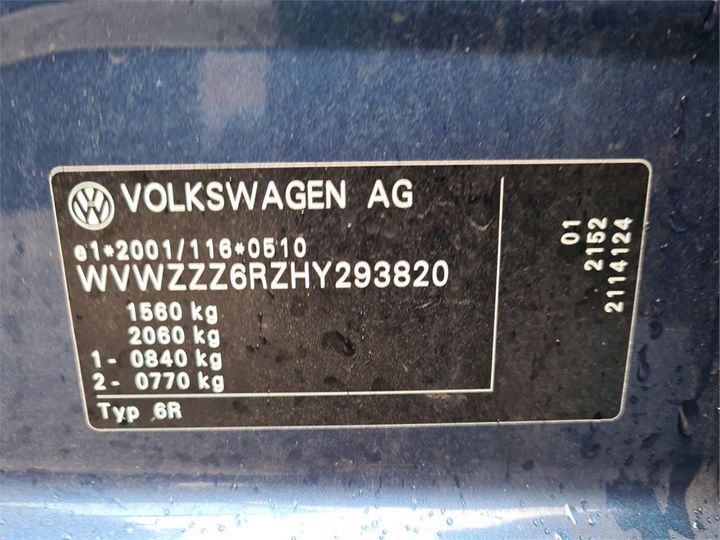 Photo 11 VIN: WVWZZZ6RZHY293820 - VOLKSWAGEN POLO 