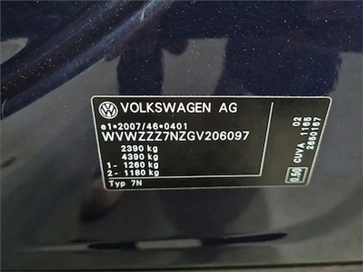 Photo 12 VIN: WVWZZZ7NZGV206097 - VOLKSWAGEN SHARAN DIESEL - 2015 