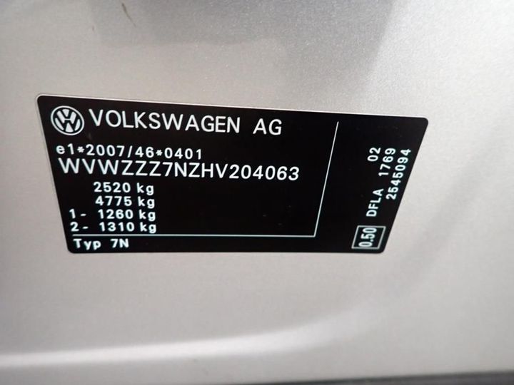 Photo 13 VIN: WVWZZZ7NZHV204063 - VOLKSWAGEN SHARAN 