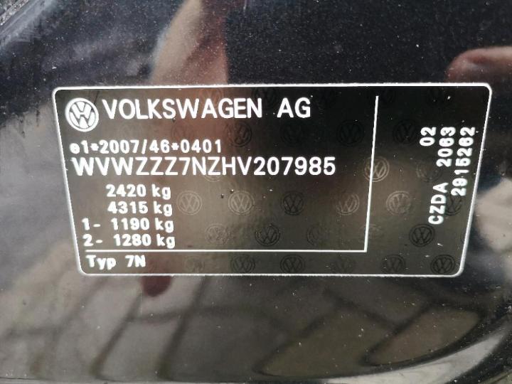 Photo 12 VIN: WVWZZZ7NZHV207985 - VOLKSWAGEN SHARAN 