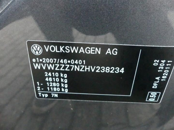 Photo 6 VIN: WVWZZZ7NZHV238234 - VOLKSWAGEN SHARAN MPV 