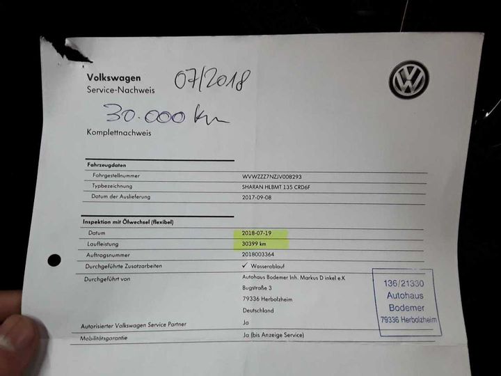 Photo 23 VIN: WVWZZZ7NZJV008293 - VOLKSWAGEN SHARAN 2.0 TDI DSG 