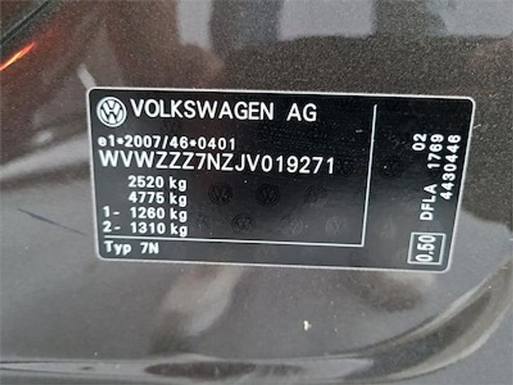 Photo 11 VIN: WVWZZZ7NZJV019271 - VOLKSWAGEN SHARAN DIESEL - 2015 