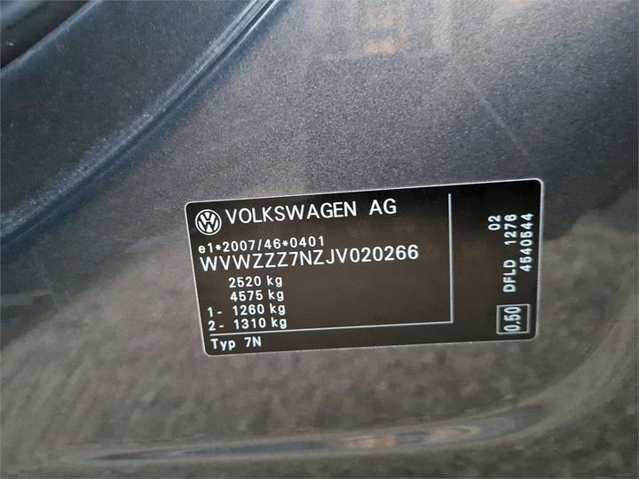 Photo 6 VIN: WVWZZZ7NZJV020266 - VOLKSWAGEN SHARAN 