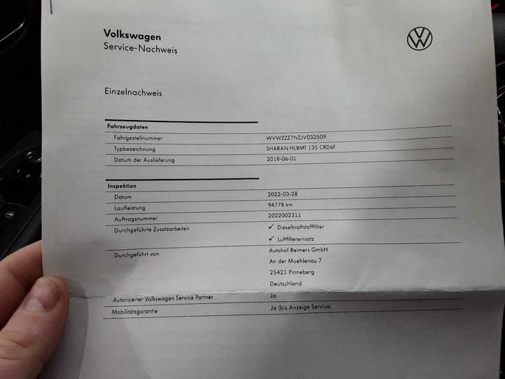 Photo 30 VIN: WVWZZZ7NZJV032509 - VOLKSWAGEN SHARAN 2.0 TDI DSG 