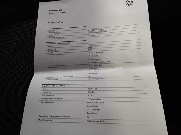 Photo 29 VIN: WVWZZZ7NZJV035845 - VOLKSWAGEN SHARAN 2.0 TDI 