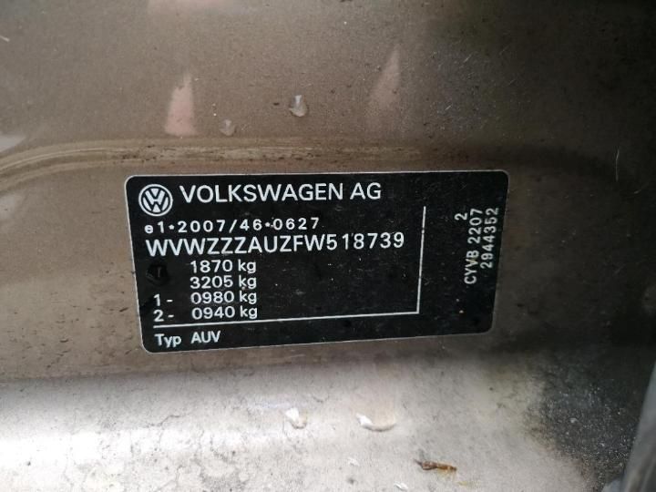 Photo 12 VIN: WVWZZZAUZFW518739 - VOLKSWAGEN GOLF SPORTSVAN 