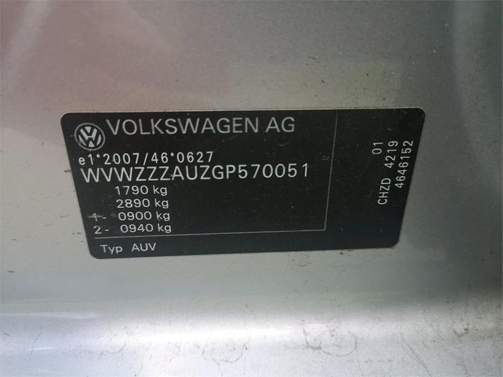 Photo 12 VIN: WVWZZZAUZGP570051 - VOLKSWAGEN GOLF 