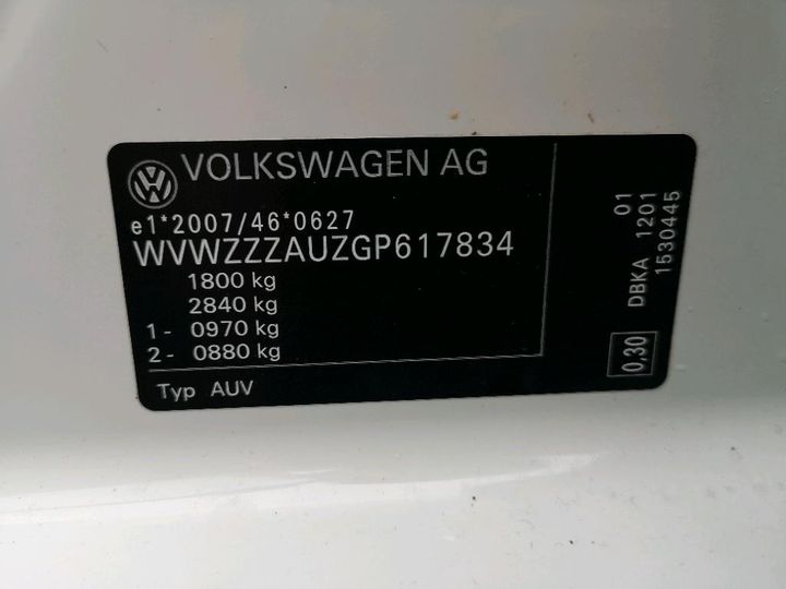 Photo 8 VIN: WVWZZZAUZGP617834 - VOLKSWAGEN GOLF 