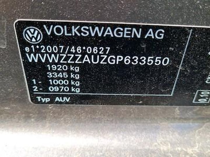 Photo 11 VIN: WVWZZZAUZGP633550 - VOLKSWAGEN GOLF VII VARIANT DIESEL 