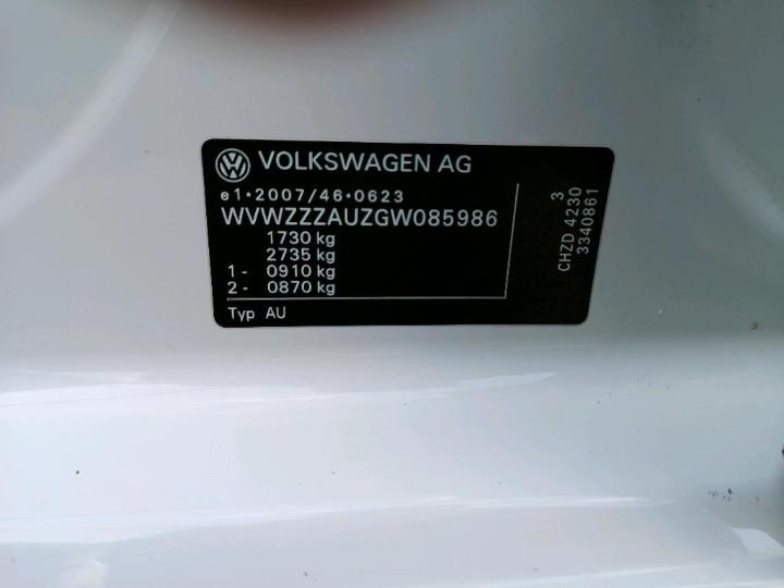 Photo 12 VIN: WVWZZZAUZGW085986 - VOLKSWAGEN GOLF 