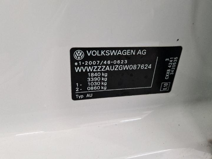 Photo 9 VIN: WVWZZZAUZGW087624 - VOLKSWAGEN GOLF 