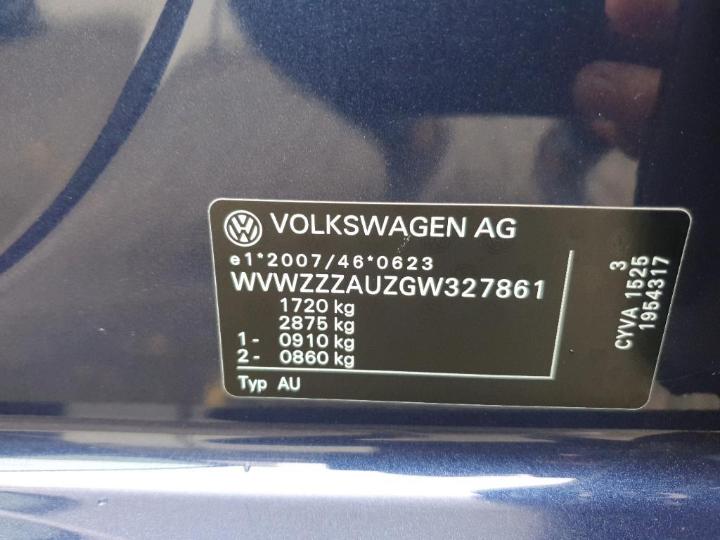 Photo 11 VIN: WVWZZZAUZGW327861 - VOLKSWAGEN GOLF 