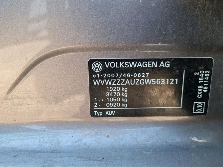 Photo 6 VIN: WVWZZZAUZGW563121 - VOLKSWAGEN GOLF 