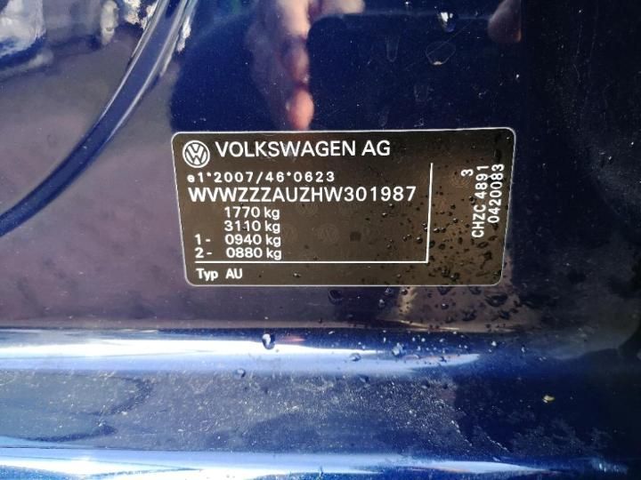 Photo 11 VIN: WVWZZZAUZHW301987 - VOLKSWAGEN GOLF 